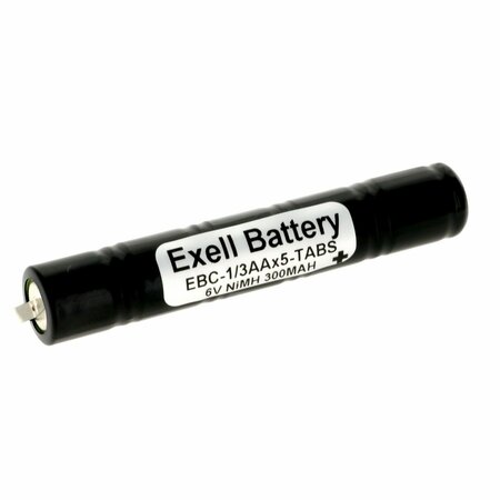 EXELL BATTERY 6V 300mAh Custom NiMH Battery Pack w/Tabs FRS GMRS Radios Walkie Talkies EBC-1/3AAX5-TABS
